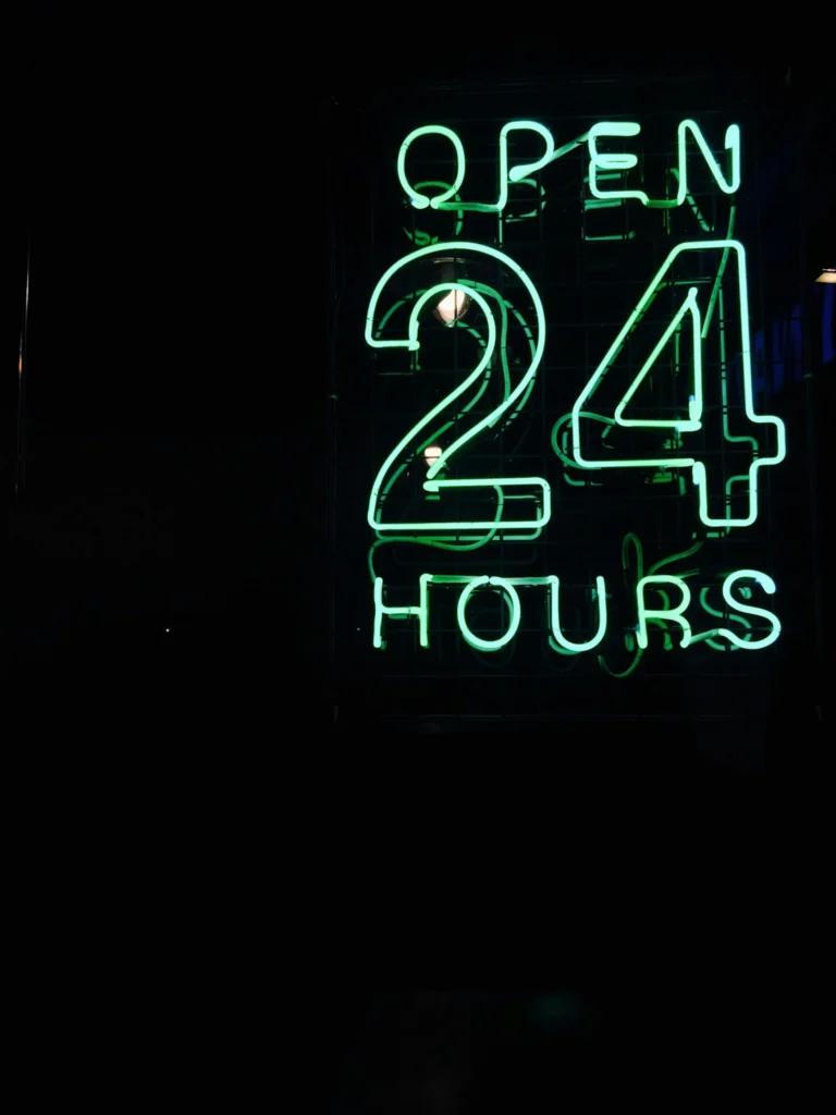 A clock symbolizing uptime and access