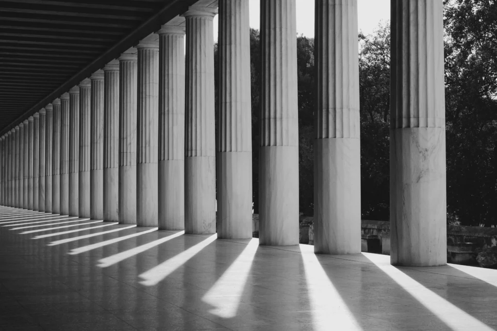 Three stone pillars